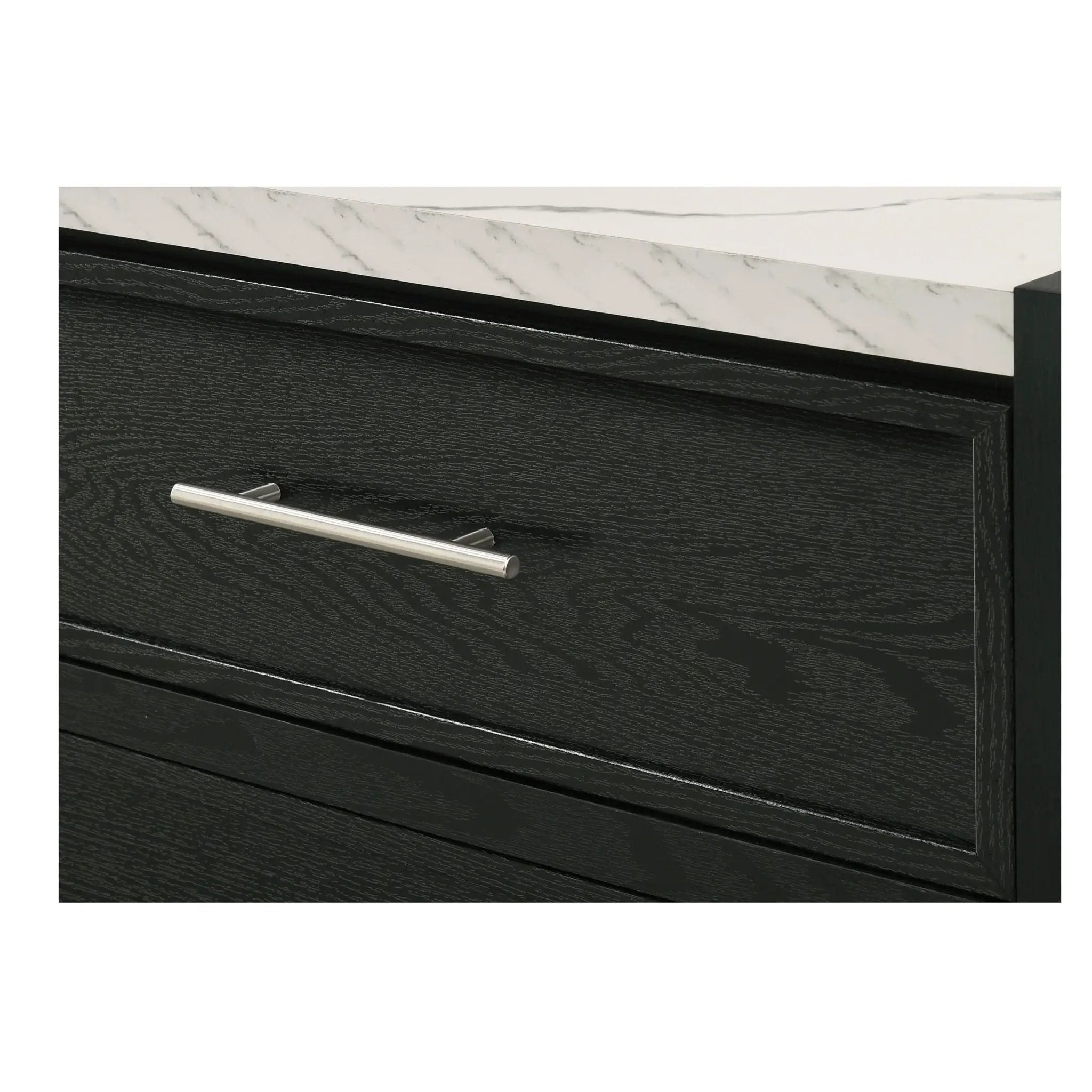 1 Piece 4 Drawers Tall Chest Bedroom Furniture - Black / White by Unique Piece Furniture
