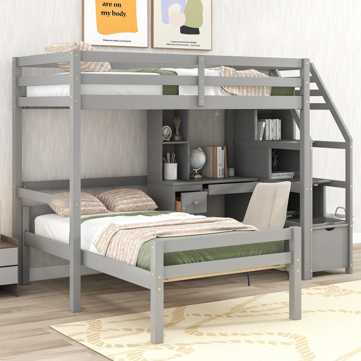 Storage Loft Bed with Stand Alone Bed and Desk - Twin Size, photo 7 of 32