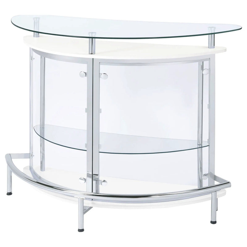 Amarillo Freestanding Glass Top Home Bar Wine Cabinet White by Unique Piece Furniture