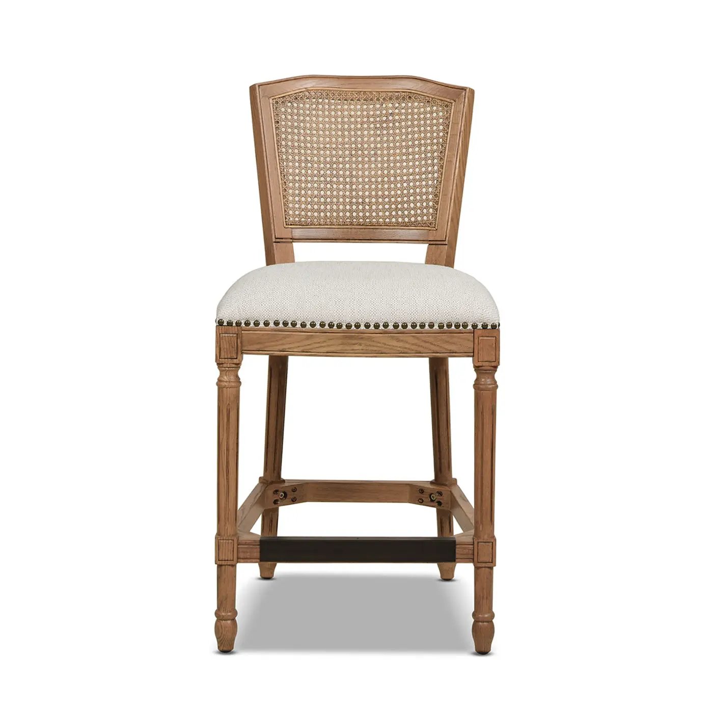 Triomphe - Rattan Wicker High Back Armless Counter Bar Stool by HouseOfZazla