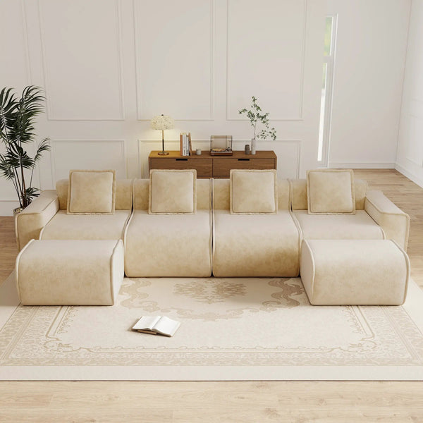 Streamlined Design Modular 4 Seat U Shape Sectional Sofa, photo 2 of 9