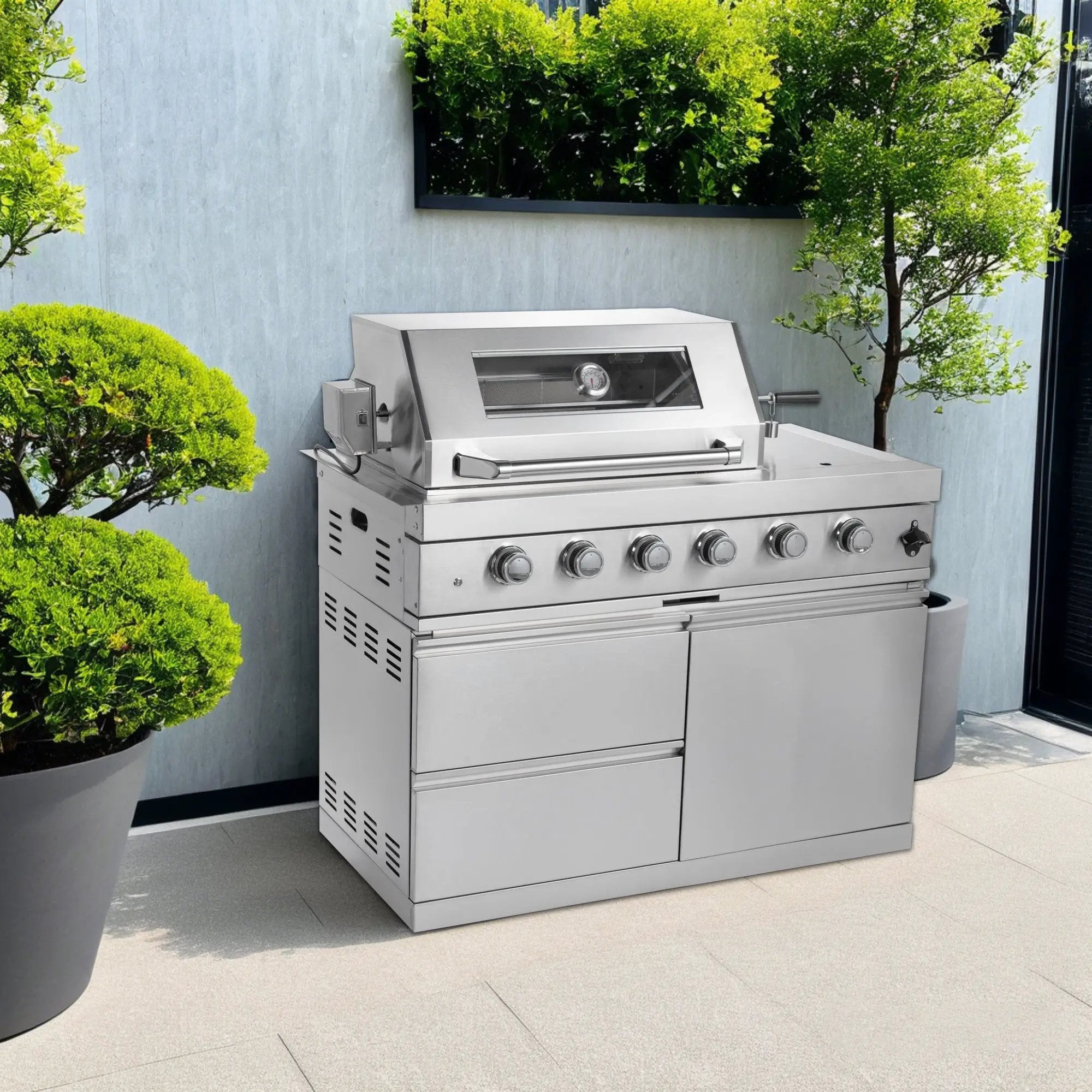 Gas Grill Four Burners Stainless Steel Outdoor Kitchen Island by HouseOfZazla