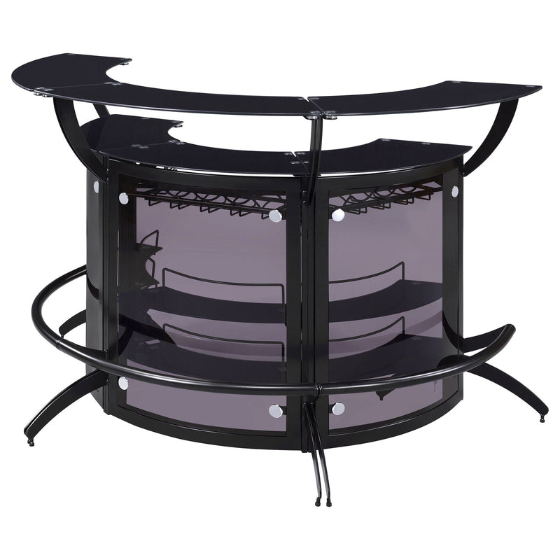 Elaina - 3 Piece Curved Freestanding Home Bar - Black by HouseOfZazla