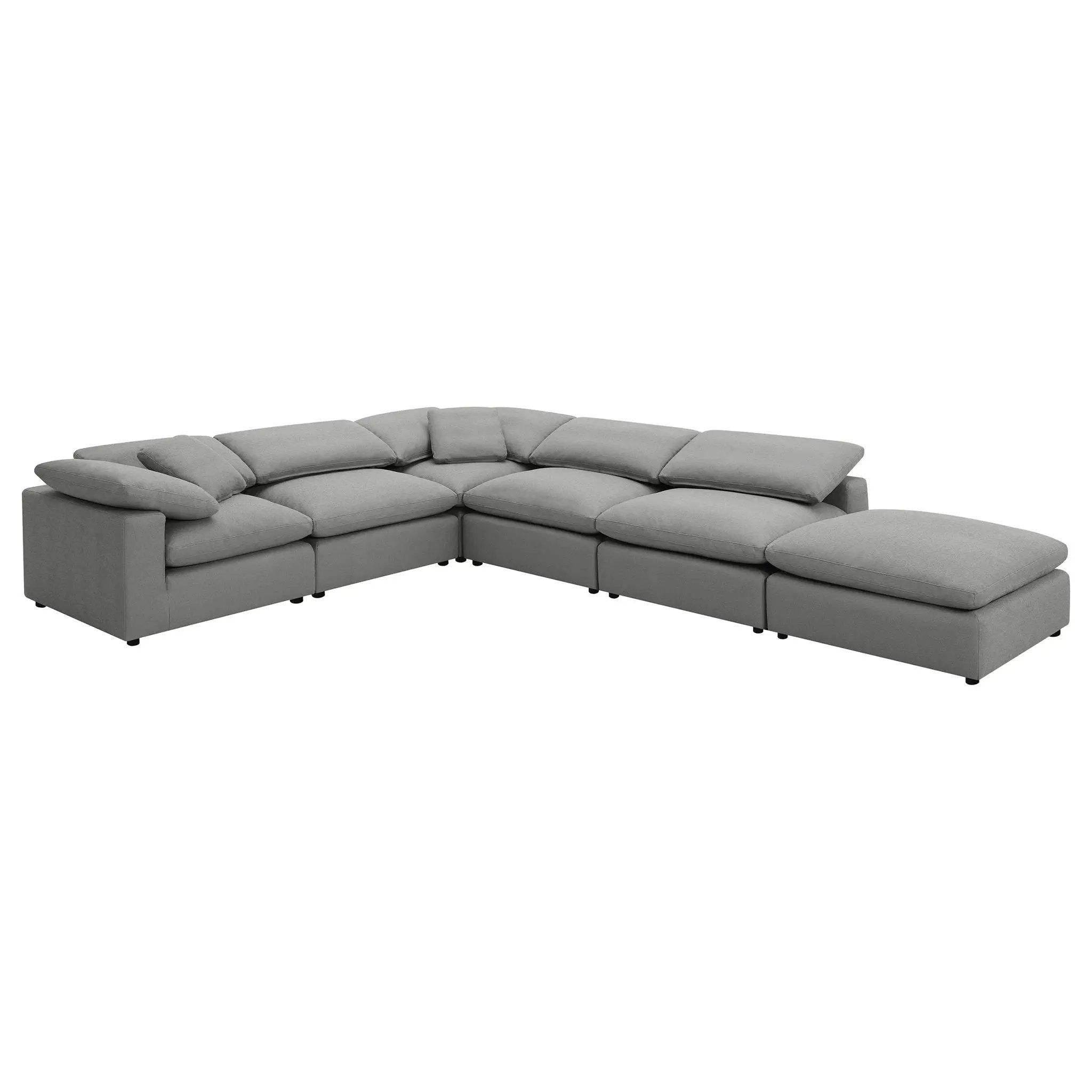 Raleigh 6-piece Boucle Upholstered Modular Sectional Grey by Unique Piece Furniture