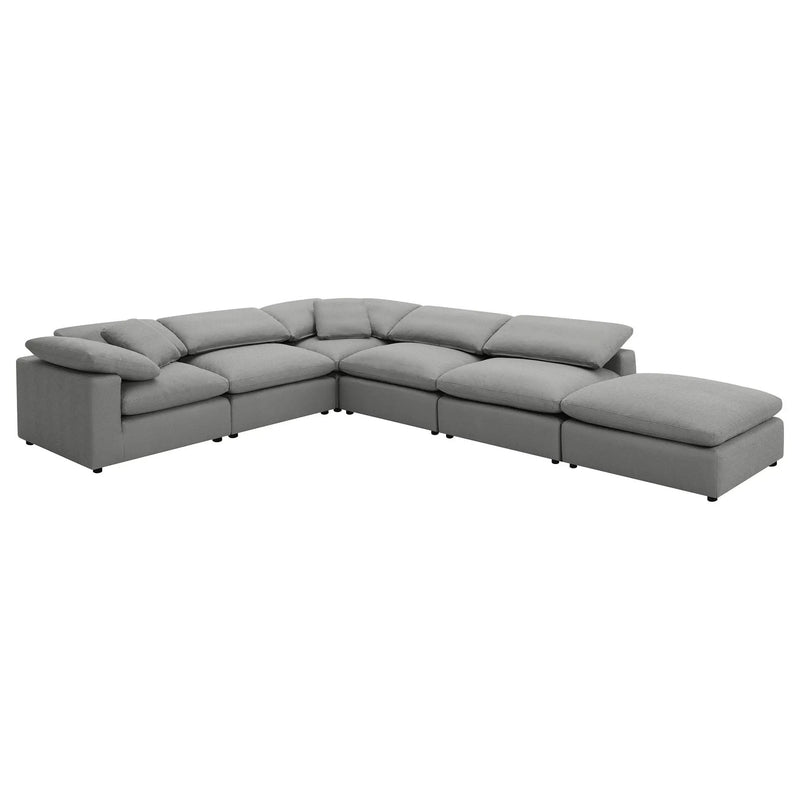Raleigh 6-piece Boucle Upholstered Modular Sectional Grey by Unique Piece Furniture
