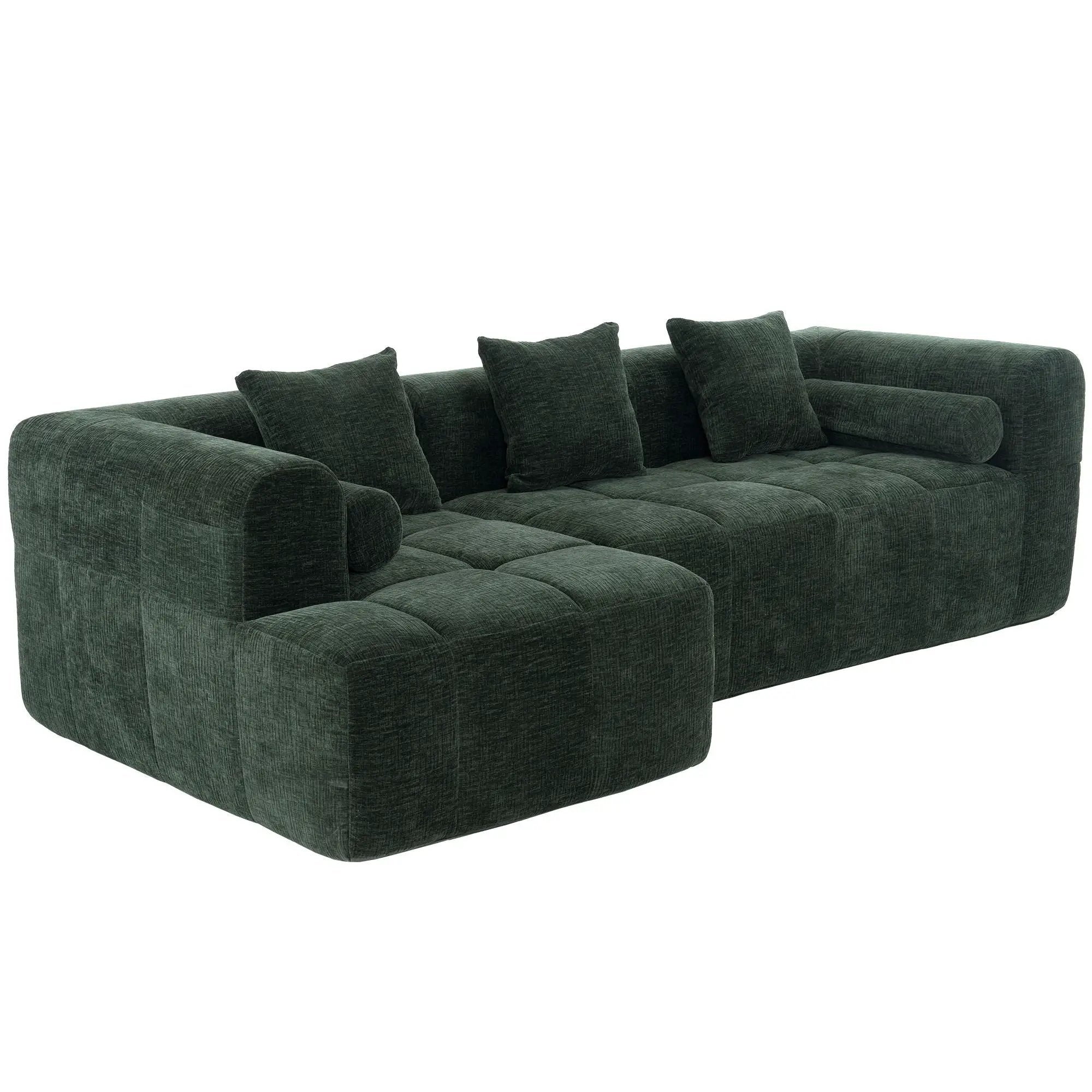 Sectional Free Combined Sofa With 2 Side Pockets by Unique Piece Furniture