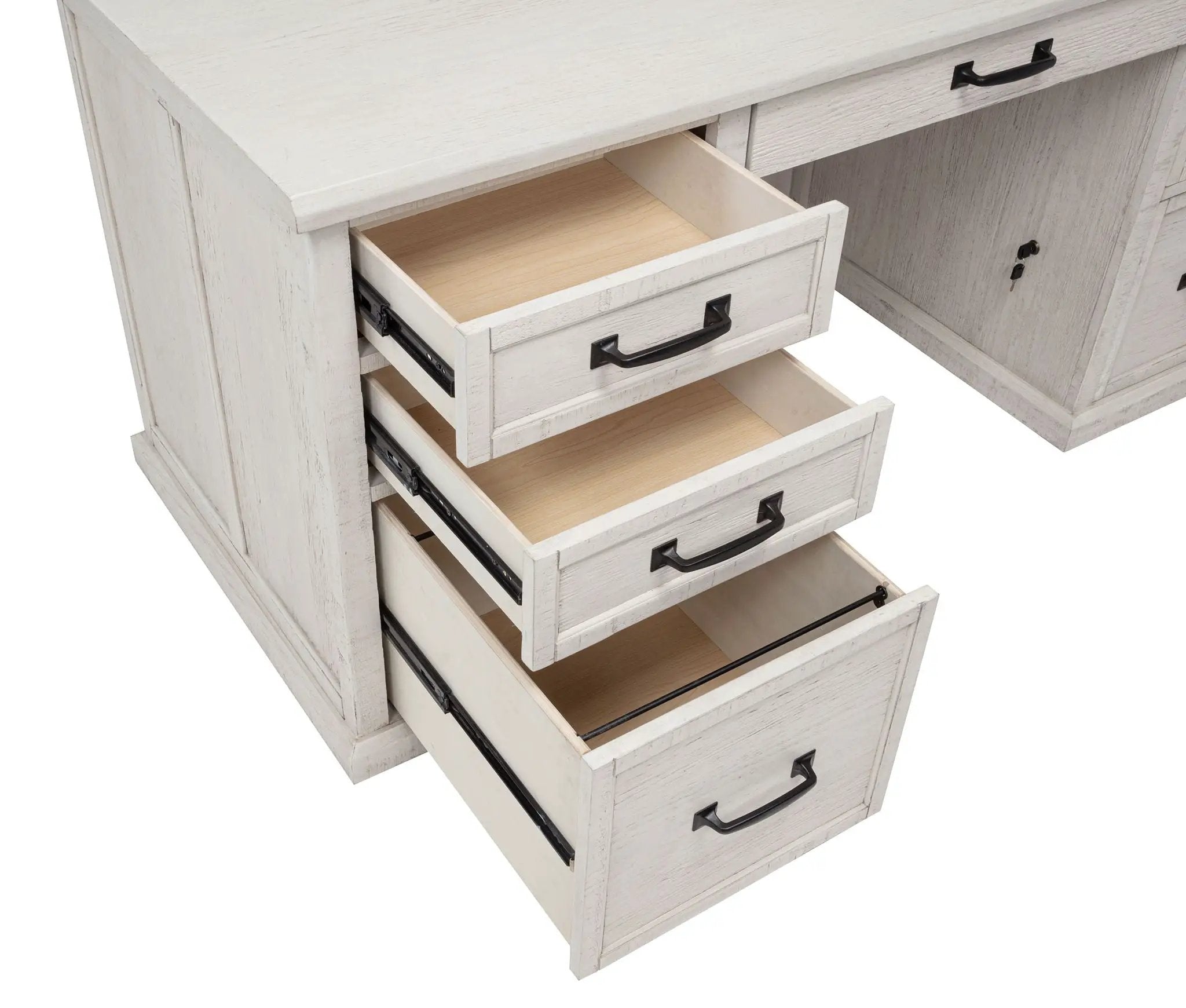 Altidore 68-inch 7-drawer Executive Home Office Desk Distressed White by Unique Piece Furniture
