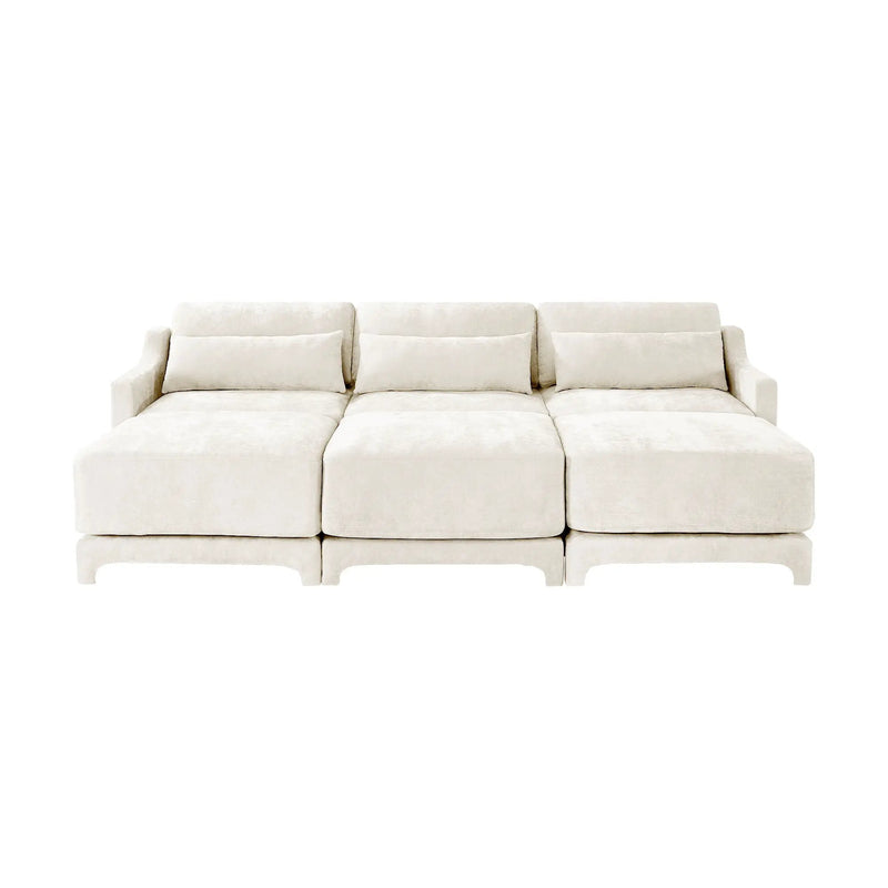 Stylish Sofa With Ottoman And Lumbar Pillows, Ergonomic Design by HouseOfZazla
