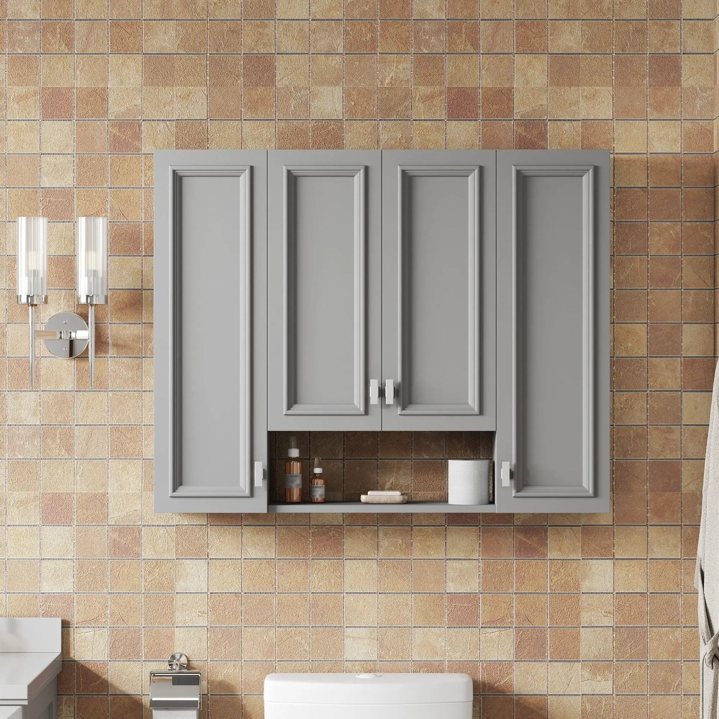 Wall Mounted Bathroom Cabinet With 5 Adjustable Shelves by HouseOfZazla