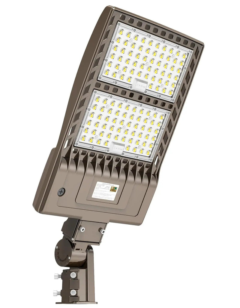 320W LED Parking Lot Light Hard Wired 48,000LM, Hot Wire UL Listed Industrial Grade LED Shoebox Parking Pole Light 5000K IP65 Waterproof by Outdoor Solar Outlet