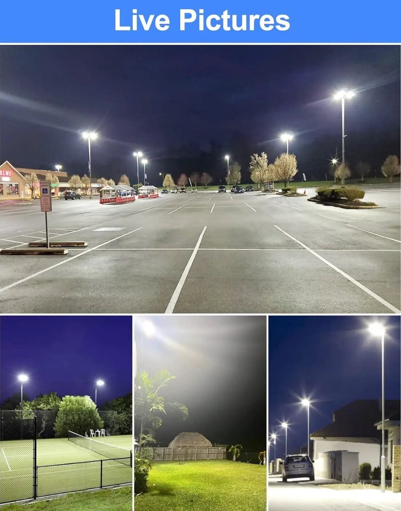 320W LED Parking Lot Light Hard Wired 48,000LM, Hot Wire UL Listed Industrial Grade LED Shoebox Parking Pole Light 5000K IP65 Waterproof by Outdoor Solar Outlet