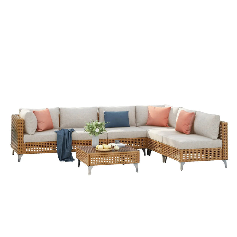 K&K 7-Piece Wicker Patio Furniture Set by HouseOfZazla