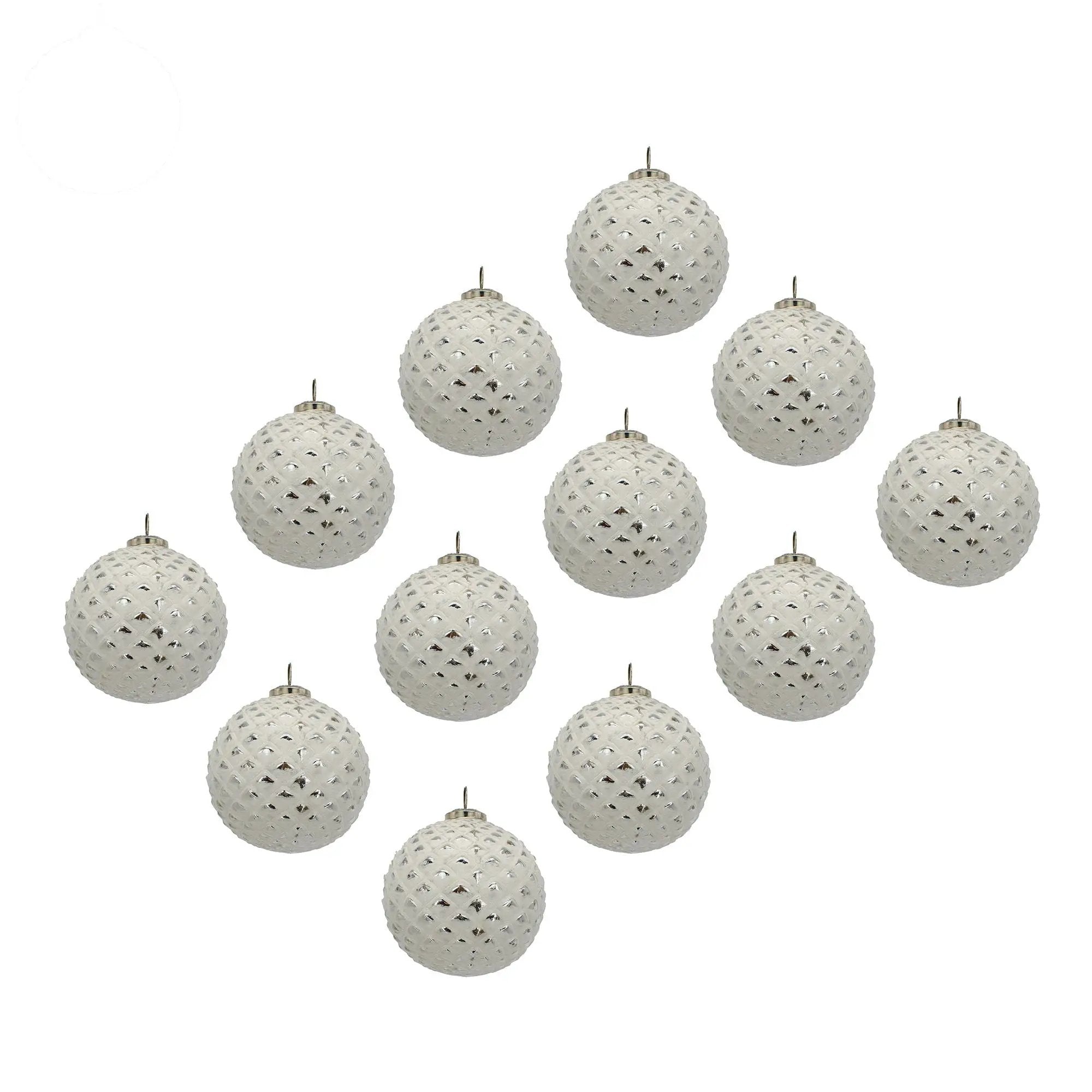 Christmas Ball Ornaments, Decorative Hanging Ball Christmas Tree Ornaments, For Holiday Party Decorations (Set of 12) - White by Unique Piece Furniture