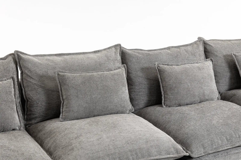 129.8" Width Modular Sectional Sofa with 2 Ottomans by HouseOfZazla