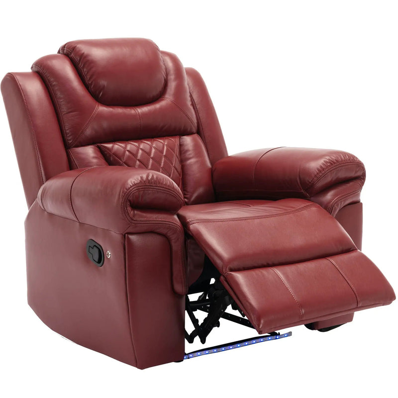 Home Theater Seating Manual Recliner Chair With Led Light Strip For Living Room by HouseOfZazla