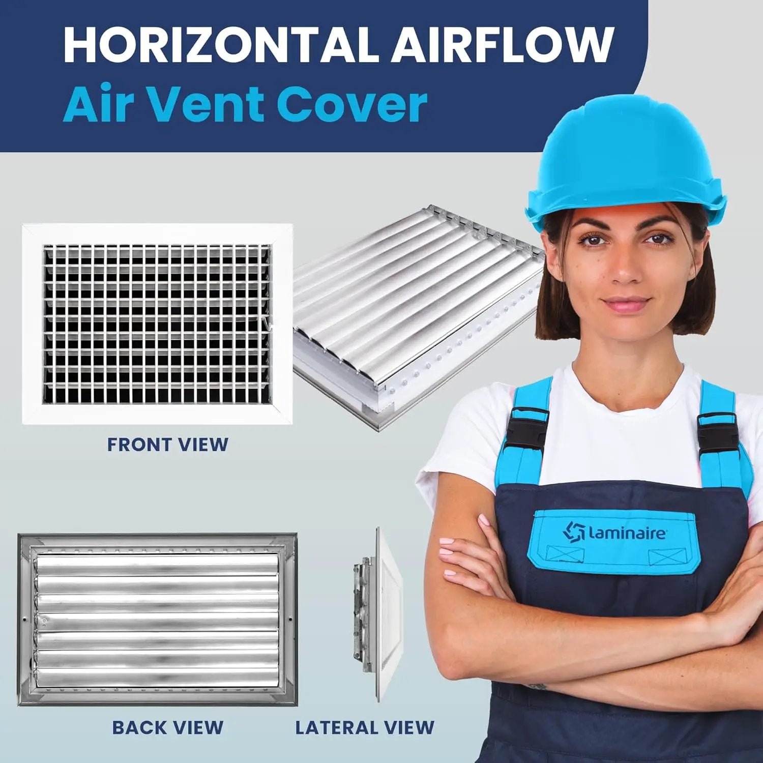 AC Register Vent Cover 14X10 Inch - Adjustable Aluminum HVAC Grille by HouseOfZazla