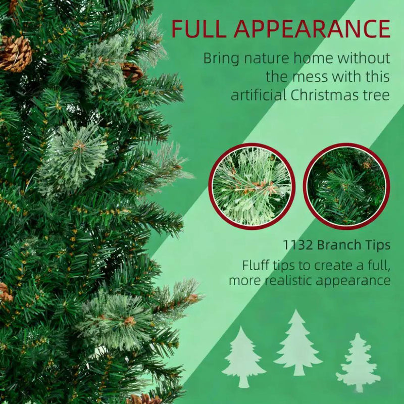 Slim Pine Needles Xmas Tree - 7.5 Foot Pencil Christmas Tree by HouseOfZazla