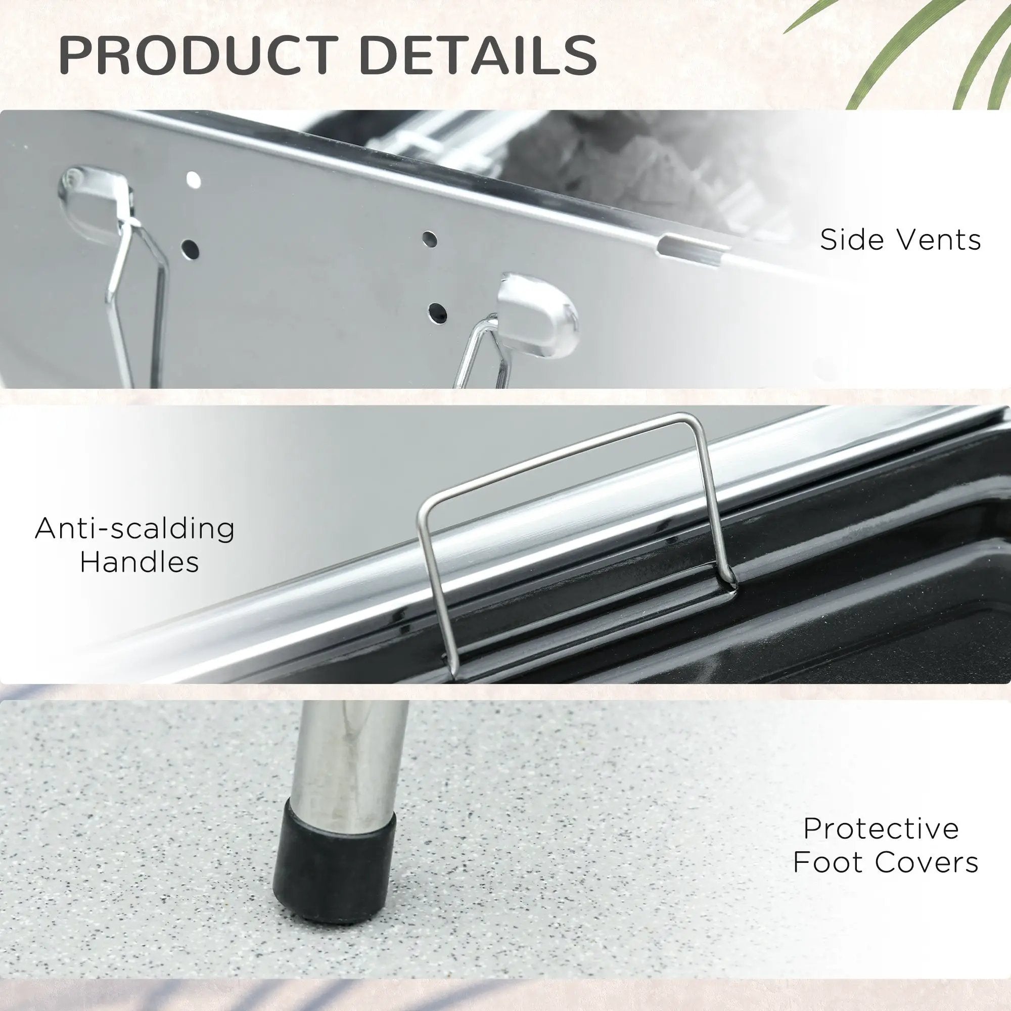 Outsunny Charcoal Grill Stainless Steel Portable Folding BBQ by HouseOfZazla