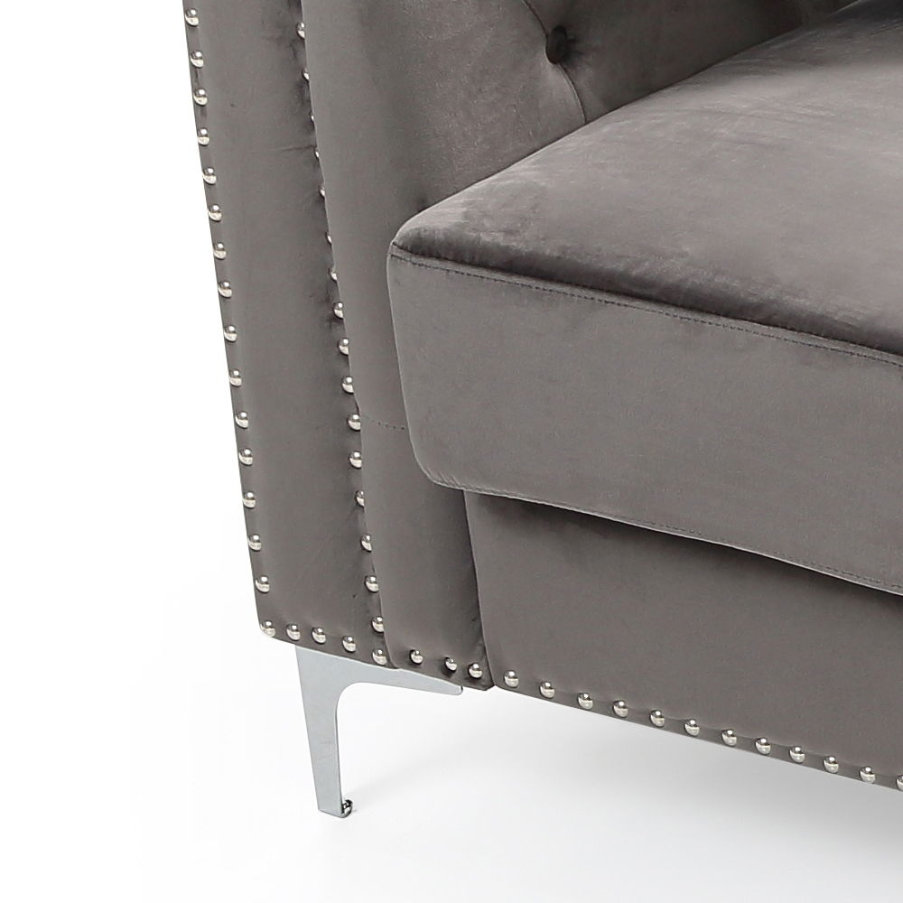 Elegant Contemporary Sofa with Nailhead Accents - Choice of Color, photo 5 of 17