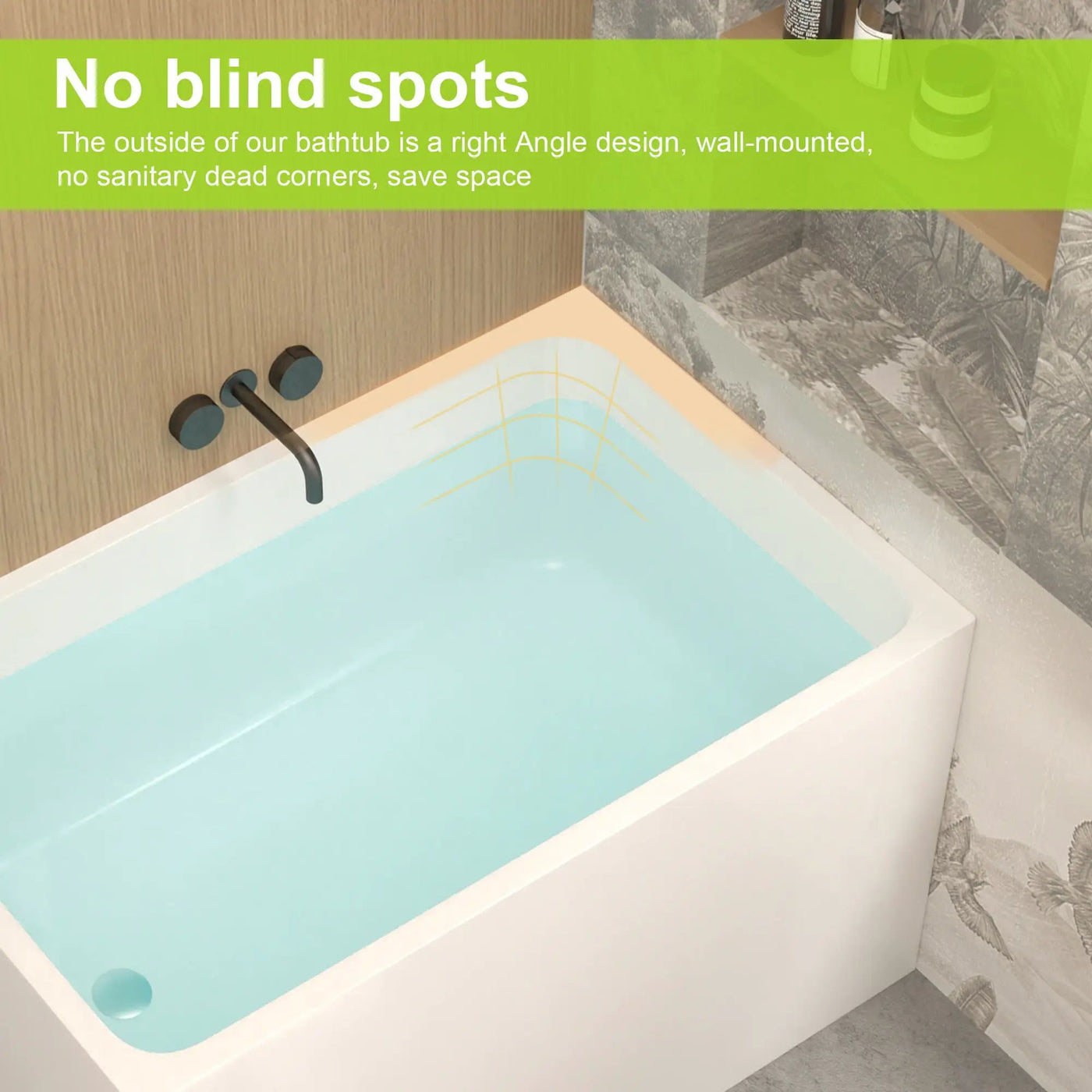 Freestanding Bathtub With Drain, Rectangular Shape by HouseOfZazla