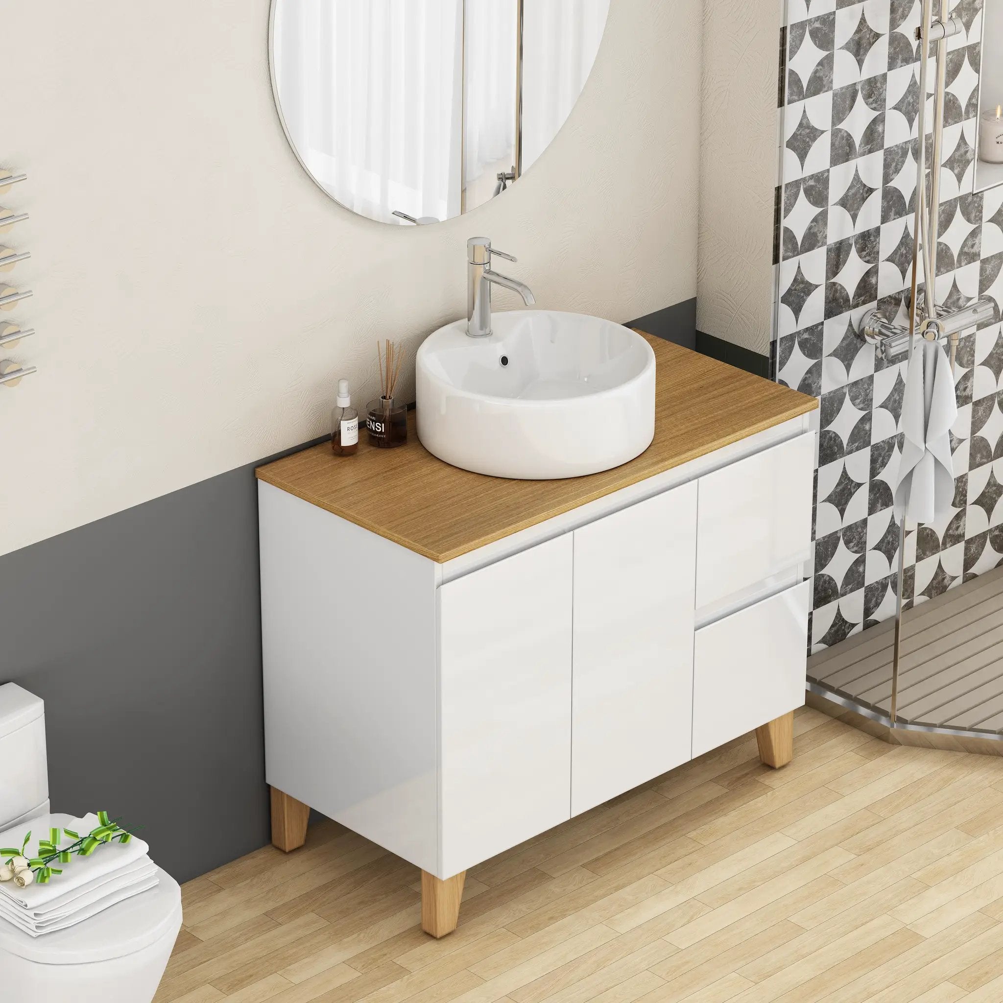 36-Inch Modern Bathroom Vanity with Sink Combo by HouseOfZazla