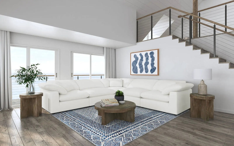 Raleigh 5-piece Boucle Upholstered Modular Sectional Ivory by Unique Piece Furniture