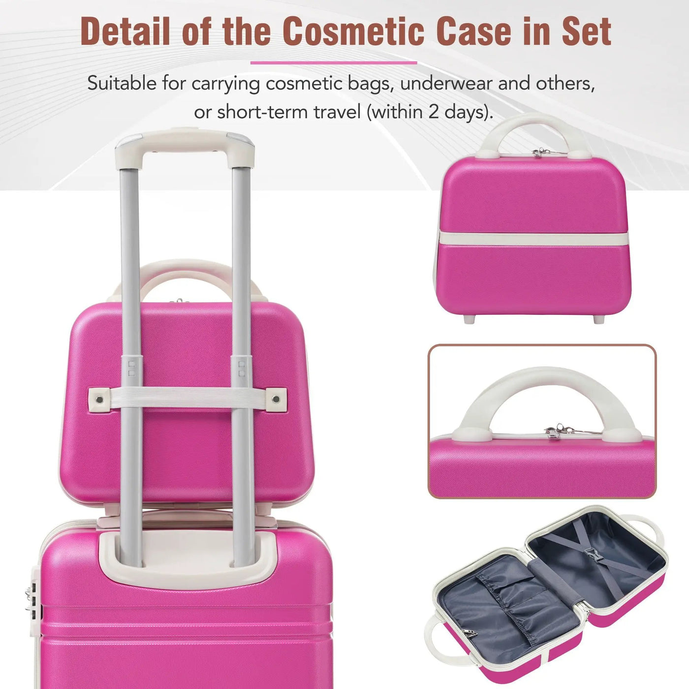 Hardshell Luggage Sets 3 Pieces 20" / 24" Luggages And Cosmetic Case Spinner Suitcase With Tsa Lock Lightweight by HouseOfZazla