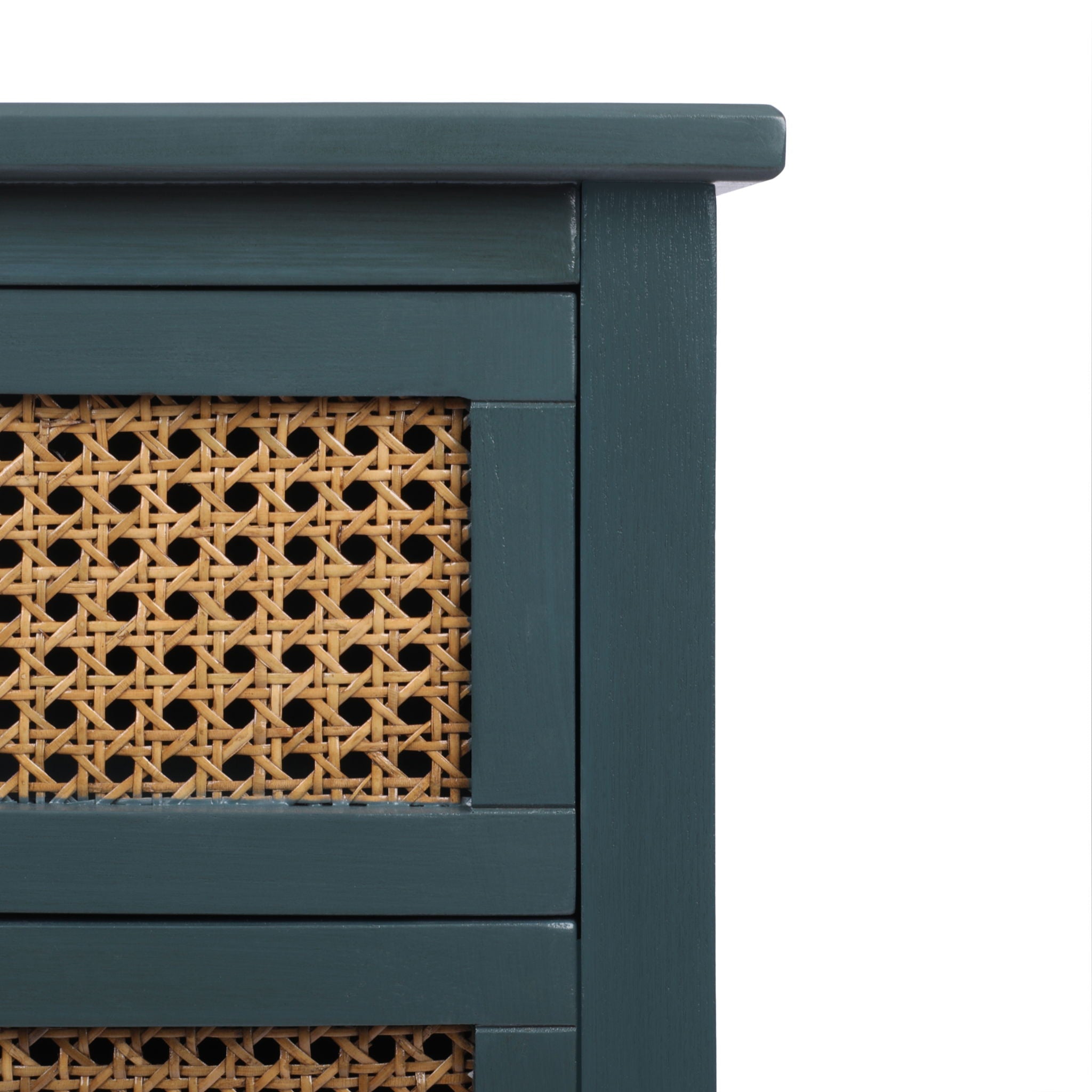 2 Drawer Side Table, Natural Rattan by HouseOfZazla