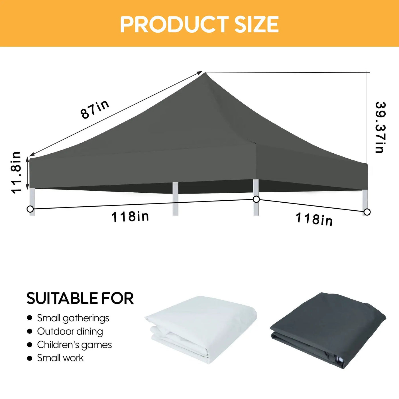 Canopy Replacement Top with 4 Pack W8 Bags (Frame Not Included) by HouseOfZazla