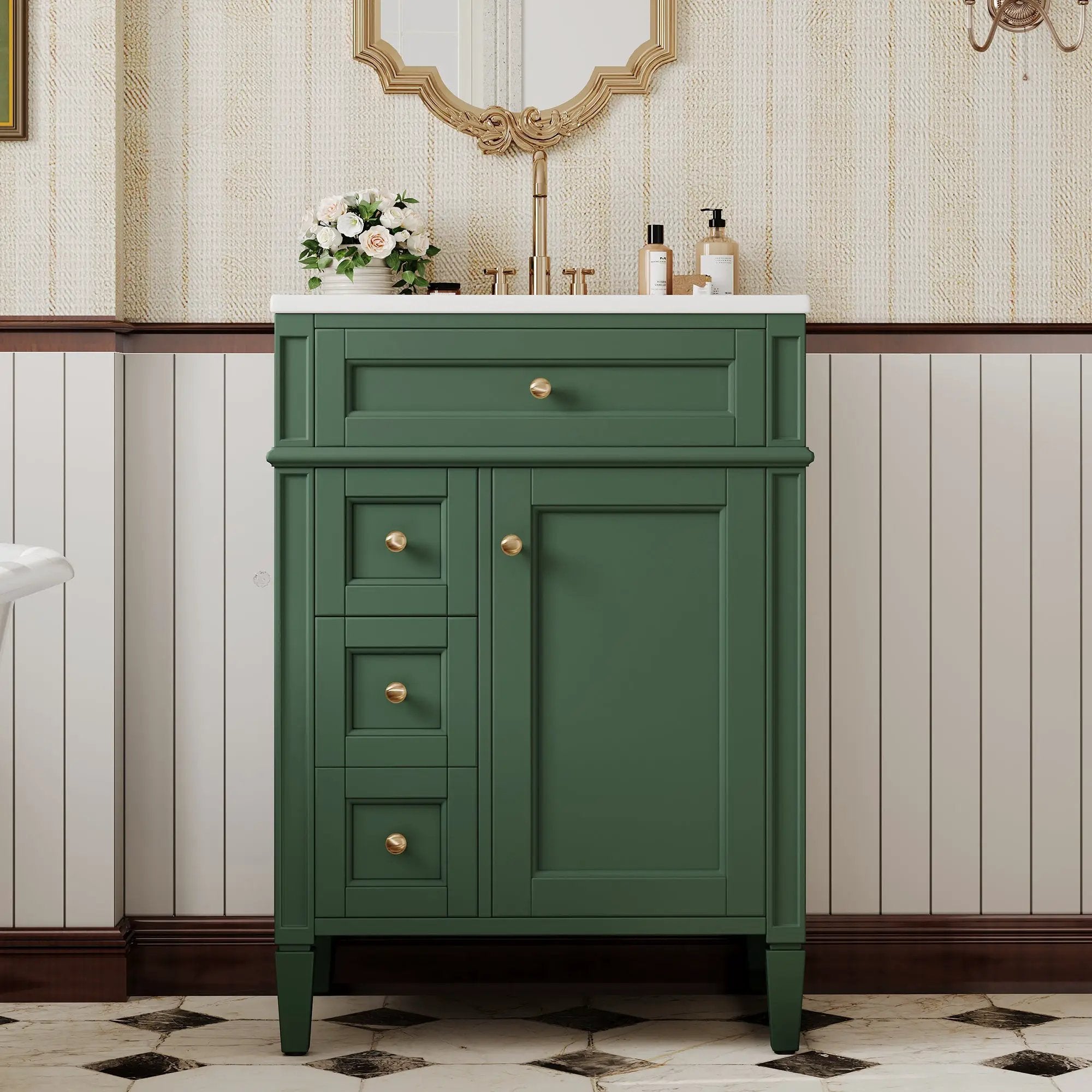 24'' Bathroom Vanity with Top Sink and Storage Cabinet by HouseOfZazla