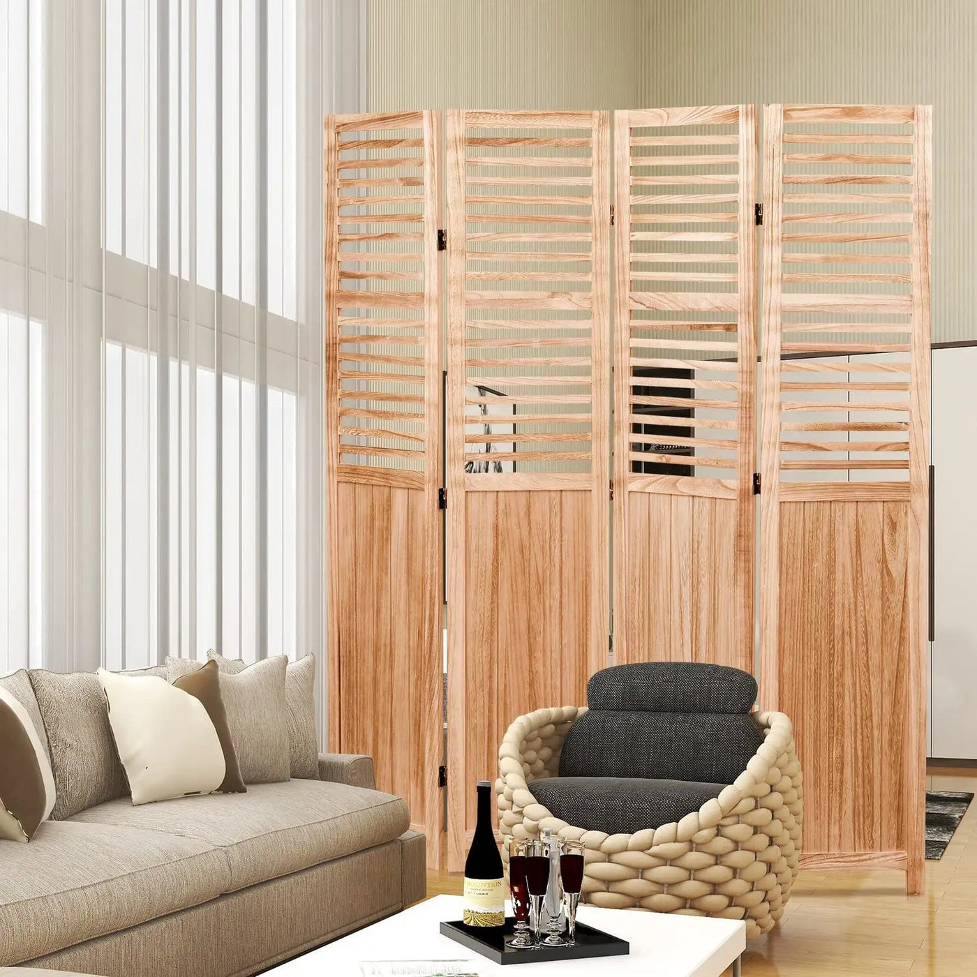 Expertly Designed Panel Folding Room Divider by HouseOfZazla