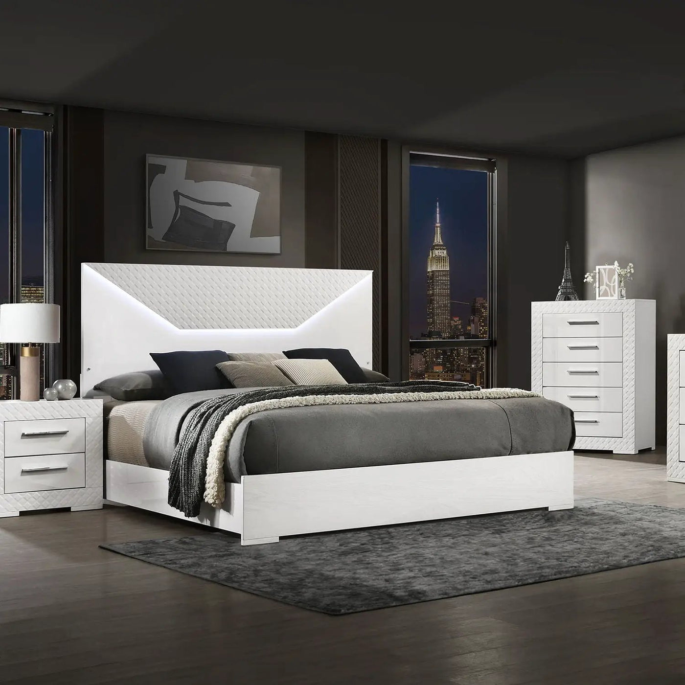 Pierce - Panel Bed LED Headboard by HouseOfZazla
