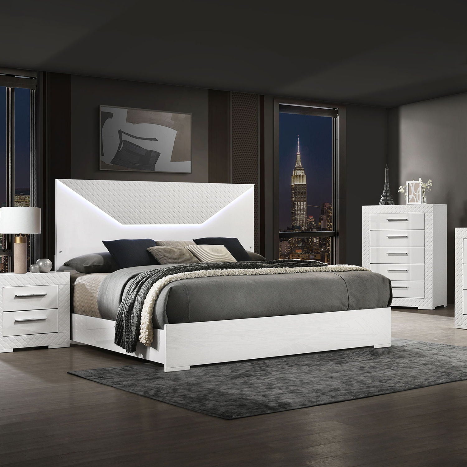 Pierce - Panel Bed LED Headboard by HouseOfZazla