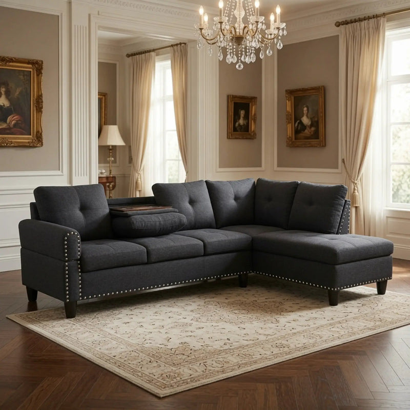 L-Shaped Sectional Sofa - 69.5" x 97.5" by HouseOfZazla