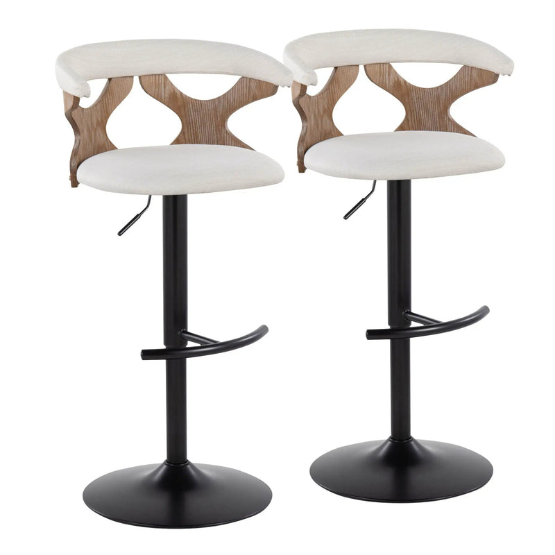 Gardenia - Contemporary Adjustable Barstool & Swivel With Rounded T Footrest (Set of 2) by Unique Piece Furniture
