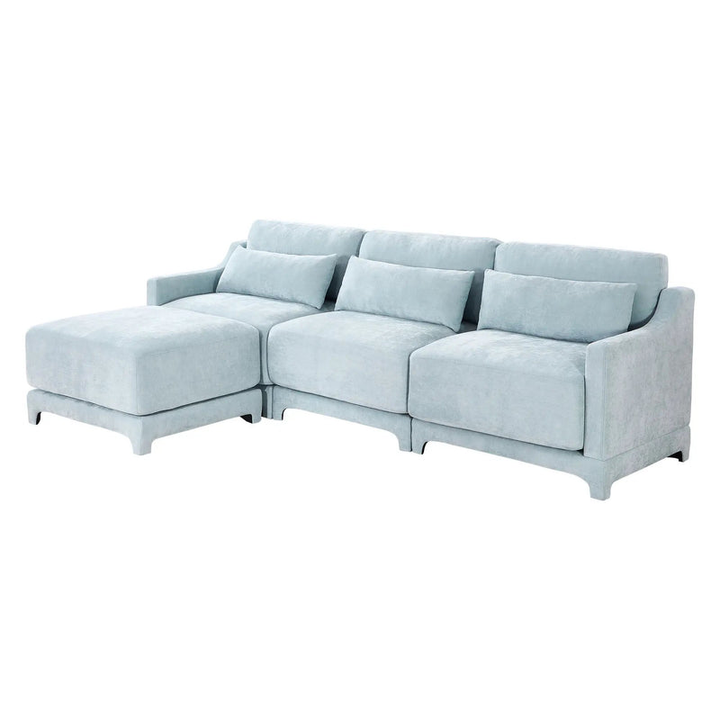 Stylish Sofa With Ottoman And Lumbar Pillows, Ergonomic Design by Unique Piece Furniture