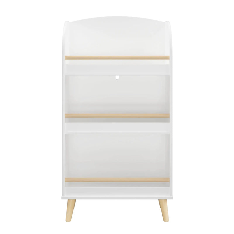 Bookshelf 3 Tier Book Organizer With Toy Storage - White by Unique Piece Furniture