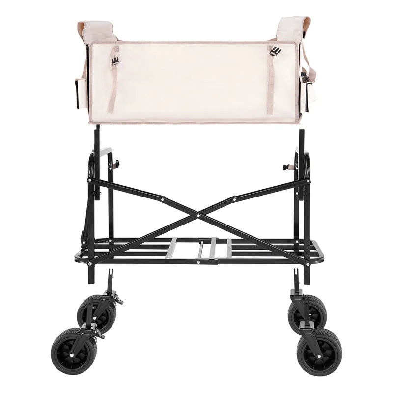Foldable Wagon Cart Converts to Bench 550lb Load & 220L Utility Wagon for Camp by HouseOfZazla