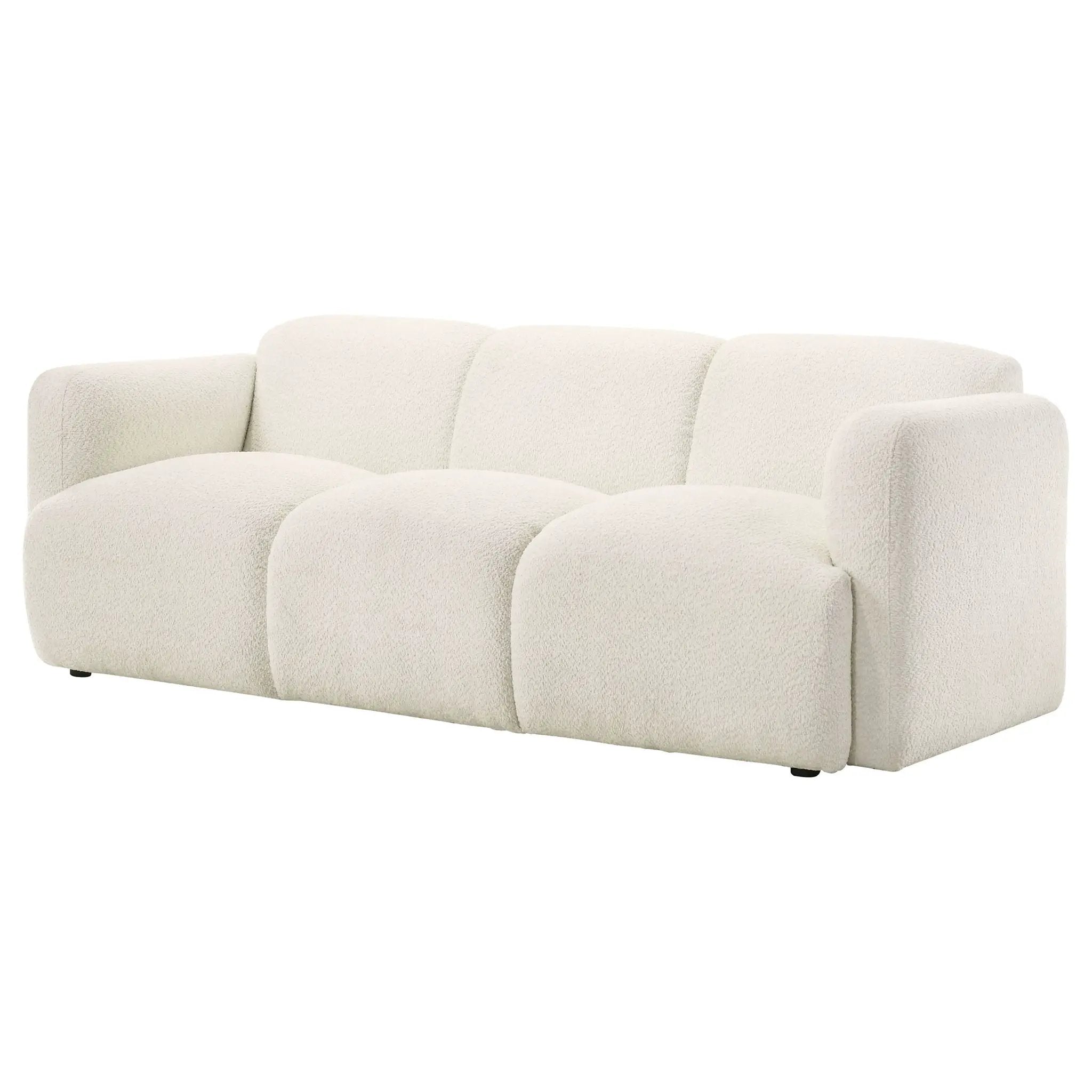 Dorset Fabric Upholstered Round Track Arm Sofa White by Unique Piece Furniture