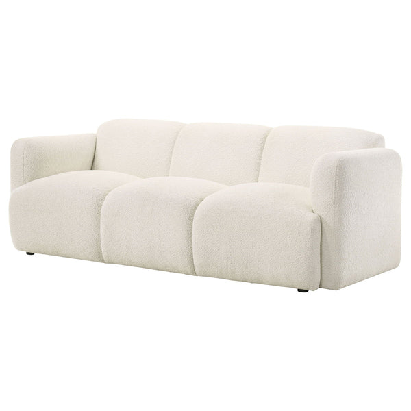 Dorset Fabric Upholstered Round Track Arm Sofa White, photo 2 of 7