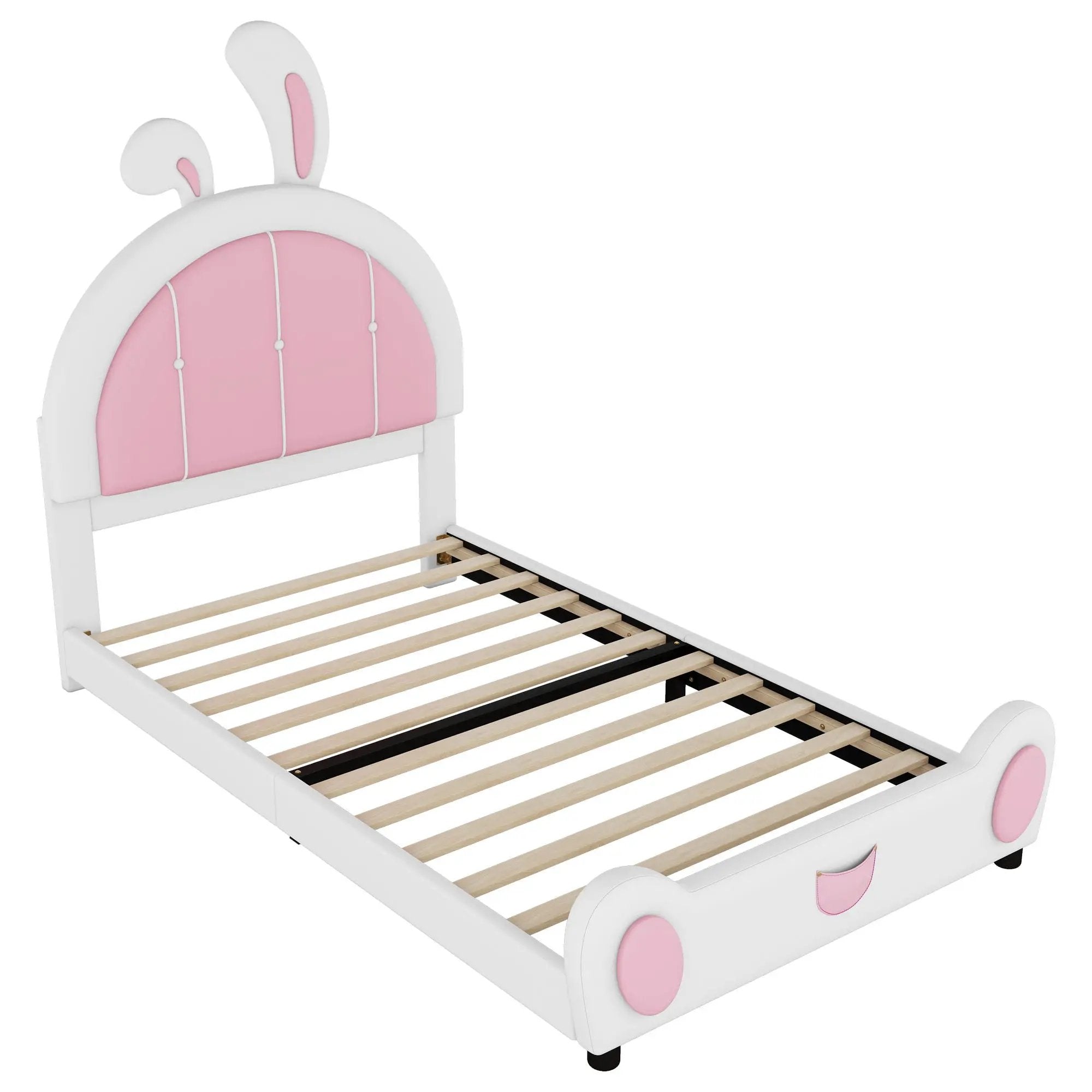 Upholstered Platform Bed With Rabbit Shaped Headboard by Unique Piece Furniture