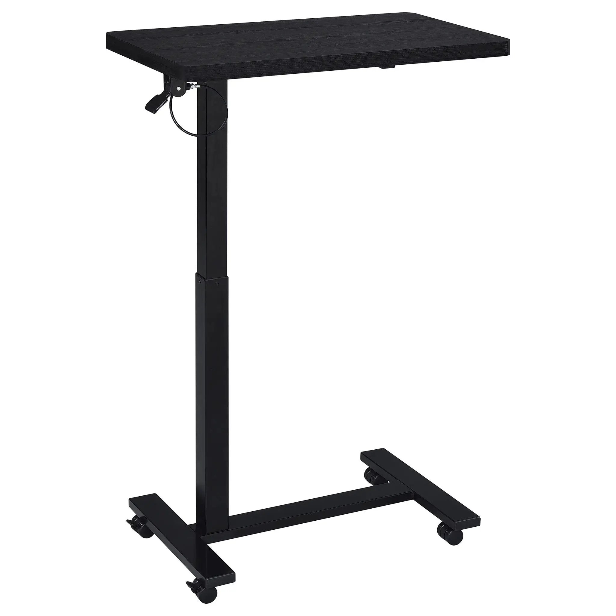 Westpark Pneumatic Adjustable C-Shape Side Table with Casters Black by Unique Piece Furniture
