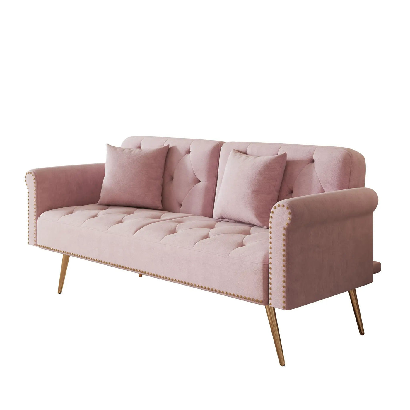 Luxurious Sofa Bed With Nail Head Trim And Matching Pillow by HouseOfZazla