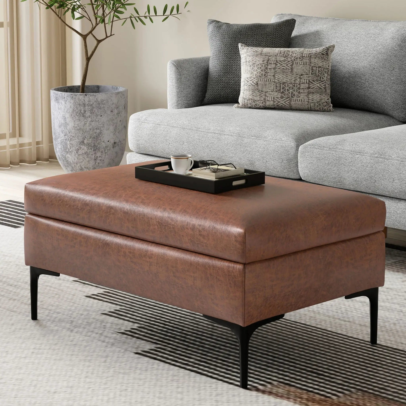 Rebecca - Multifunctional Coffee Table Storage Ottoman With Lift Up Lid by HouseOfZazla