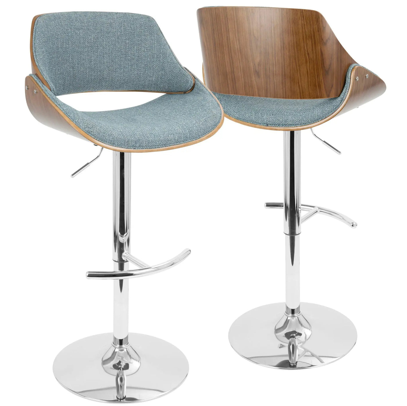 Fabrizzi - Mid Century Modern Adjustable Barstool With Swivel (Set of 2) by HouseOfZazla