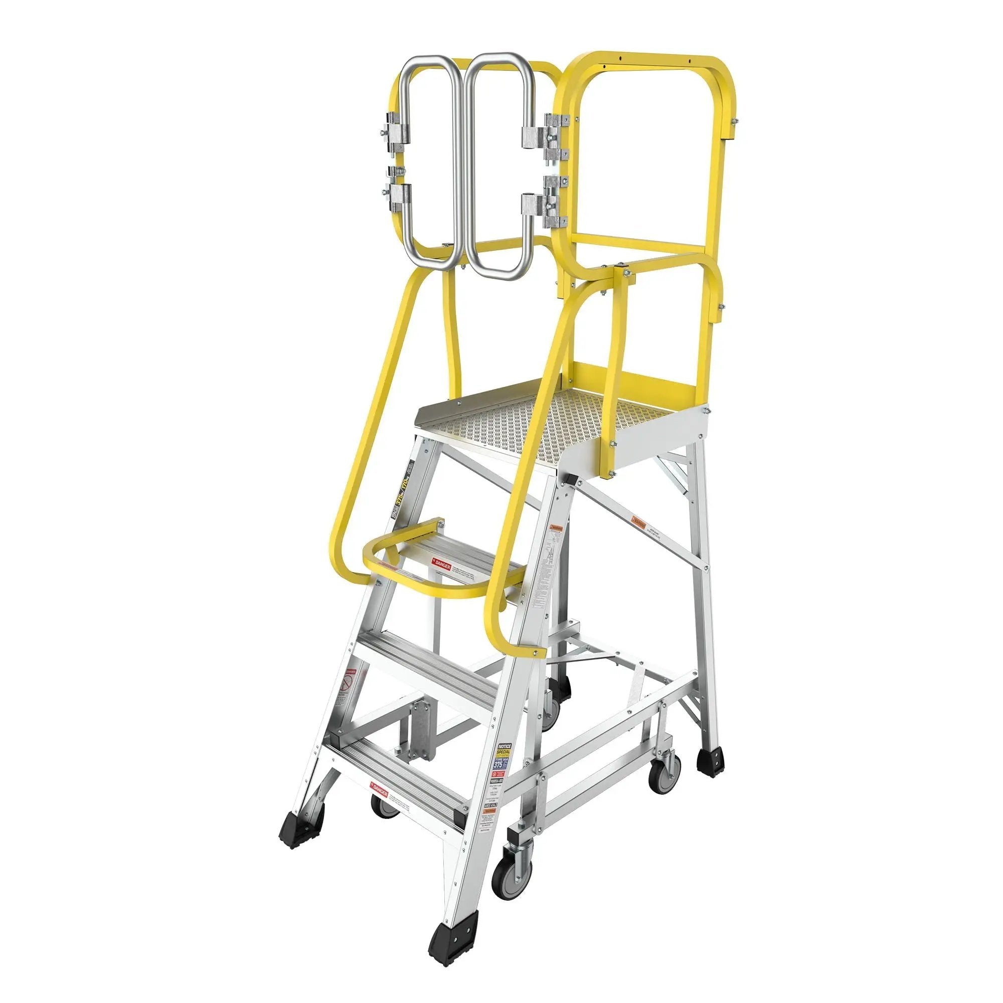 Heavy Duty Aluminum Rolling Platform Ladder with Steps by HouseOfZazla