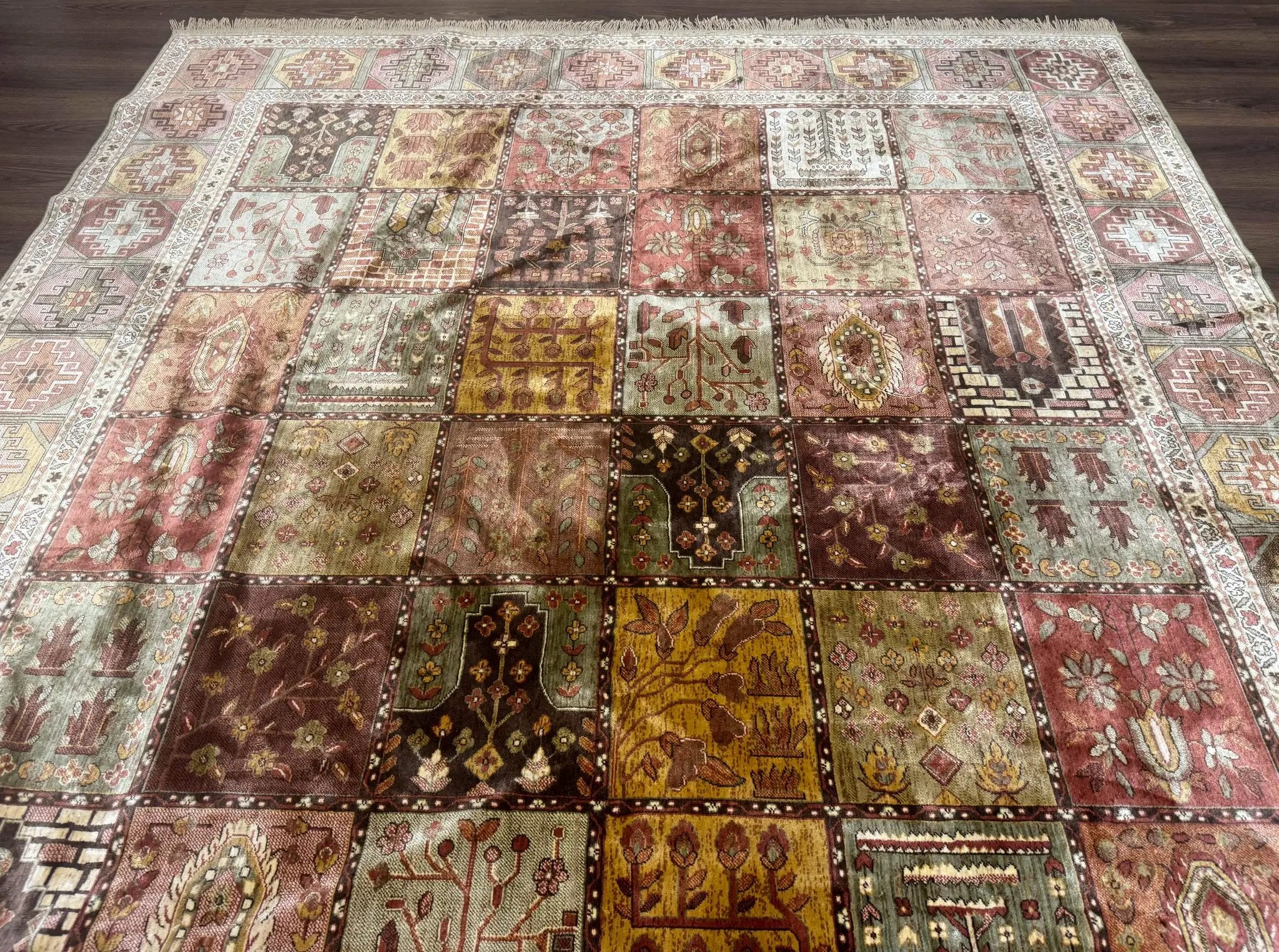Panel Design Rug 8 x 10.6, Oriental Carpet, Belgium Power Loomed Rug by Jewel Rugs