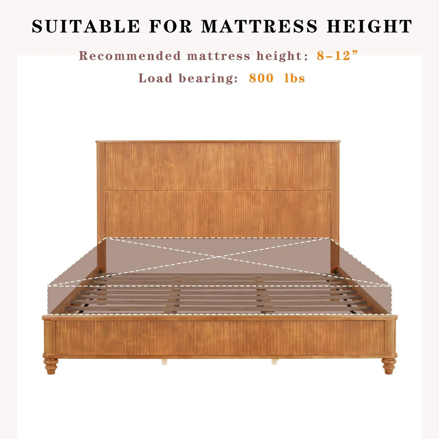 Platform Bed Frame With Tall Headboard by HouseOfZazla