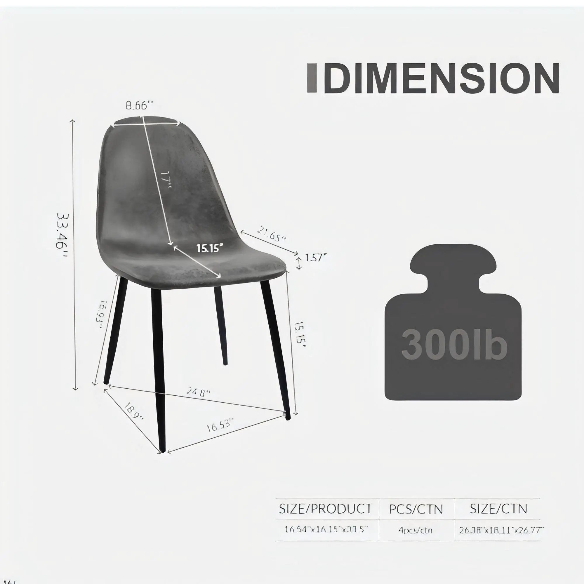 Modern Accent Dining Chairs Upholstered Seat, Metal Legs (Set of 4) by HouseOfZazla