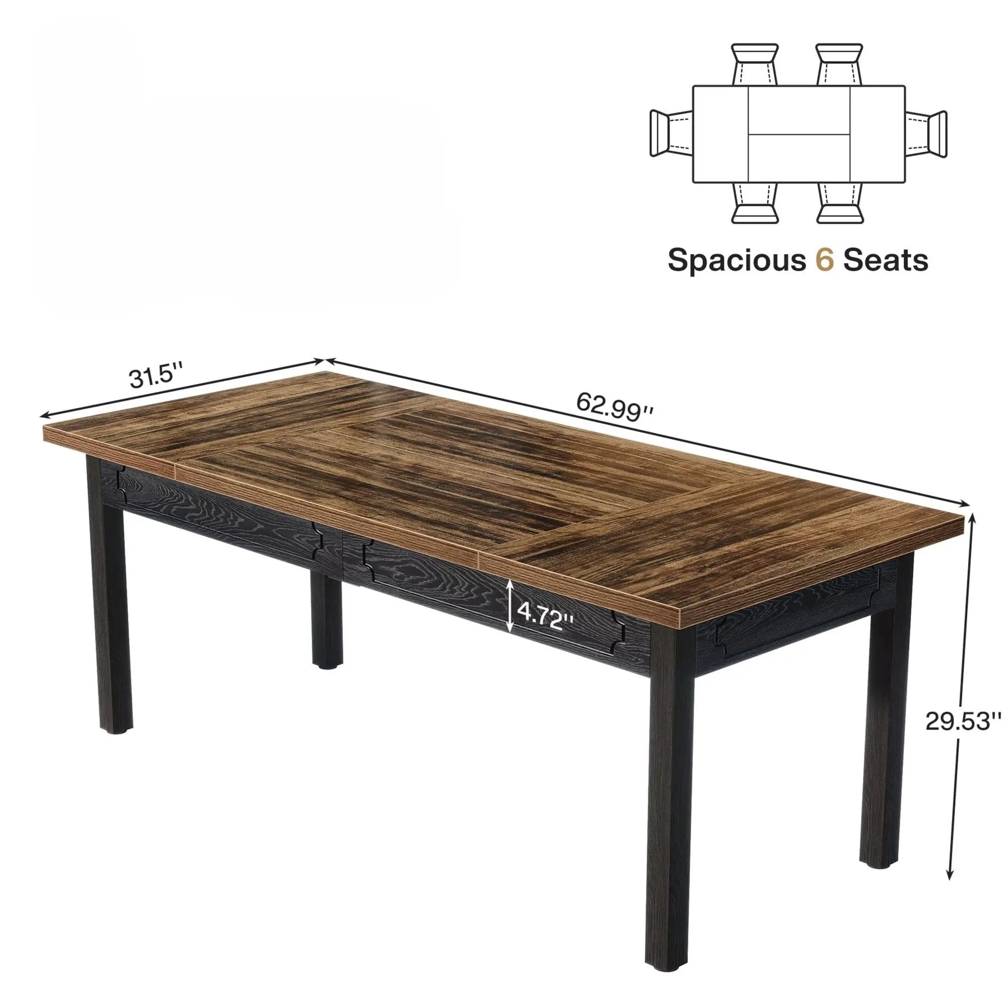 Executive Office Desk, Computer Table With Thick Top - Brown / Black by HouseOfZazla